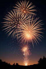 fireworks are lit up in the sky above a lake at night