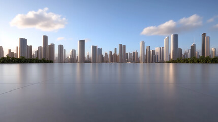 Fototapeta premium Futuristic Cityscape with Modern Skyscrapers 