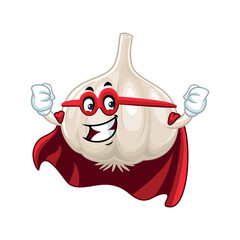 Super Garlic Cartoon Character.