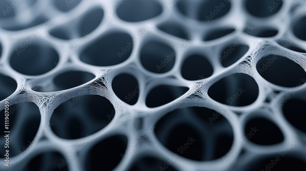 Poster Intricate Macro View of Organic Mesh Structure Illustrating Connectivity, Texture, and Depth in an Abstract Natural Design Aesthetic