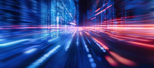 Obraz premium A vibrant flow of encrypted data streams into a centralized cloud system, cloud computing, advanced encryption technology.