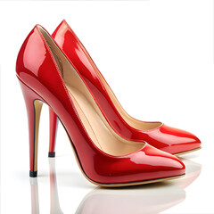 Multi colour shoes isolated on white background