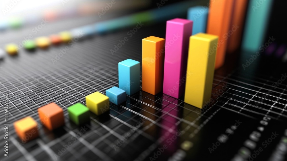 Poster Colorful Bar Graphs with Data Visualization for Business Analysis