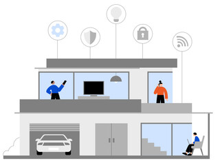 Smart house with interconnected devices