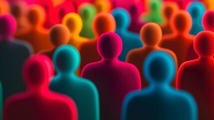 Obraz premium Vibrant Colorful Group of Abstract Human Figures