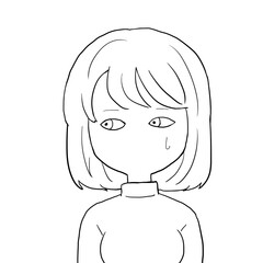 呆れて誰かを見る女性