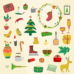 icon set of christmas celebration theme