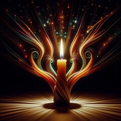 56 Kwanzaa Candle Photogram A photogram image of a Kwanzaa candl