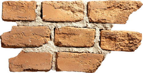 Obraz premium Close-up of weathered red brick wall texture