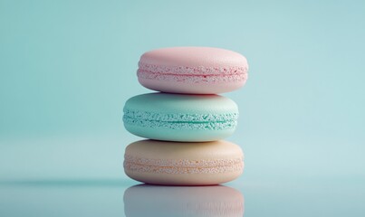 Stacking Pastel Macarons: A Delightful Culinary Creation with Sweet, Delicate Flavors, Visually Appealing Colors.  French Pastry Art.