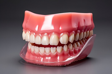 Obraz premium Gorgeous red tooth shaped object with a red face and teeth