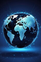 Fototapeta premium Communication technology for internet business. Global world network and telecommunication on earth and IoT. 