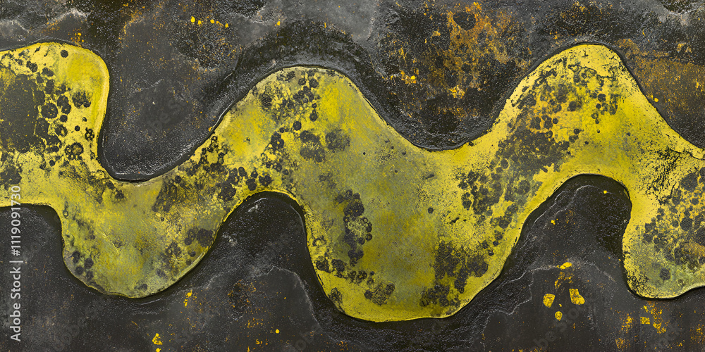 Poster abstract wavy texture: a close-up shot of a unique abstract texture with a wavy yellow pattern on a 