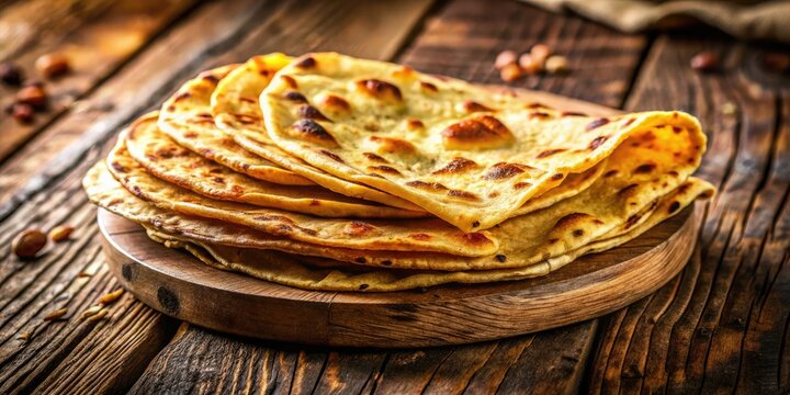 Vintage Chapata Toast, Rustic Bread,  Crispy Toasted Chapata,  Old Photo Style Food Photography