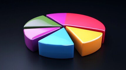 Obraz premium Colorful Pie Chart Representation of Data Analysis and Statistics