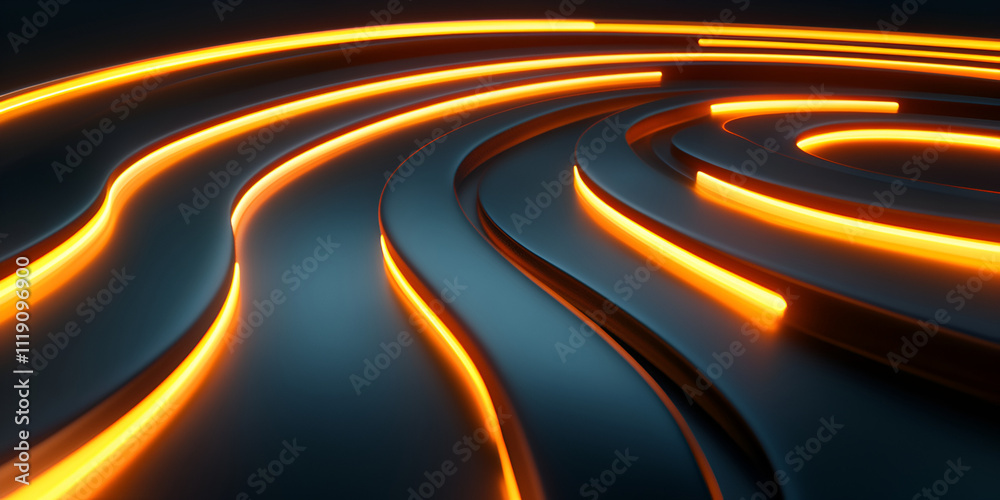 Poster abstract glowing lines: a mesmerizing abstract background with glowing orange lines on a dark surfac