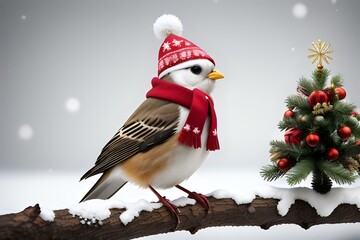 Bird with red striped hat