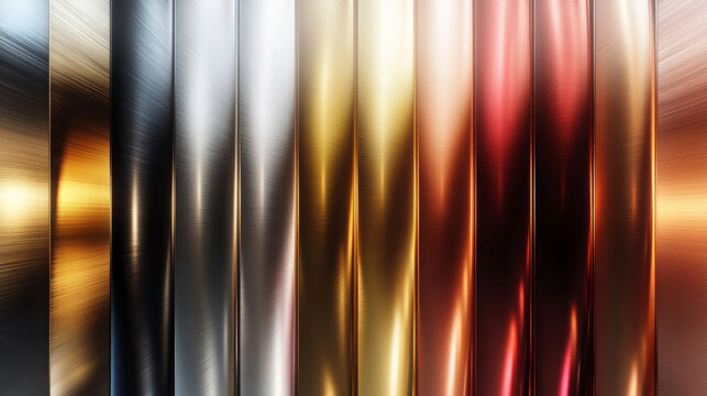 Big set of vector gradients collection.Collection metallic golden,rose gold,silver,black chrome,red chrome and blue chrome gradients background texture.vector illustration. 