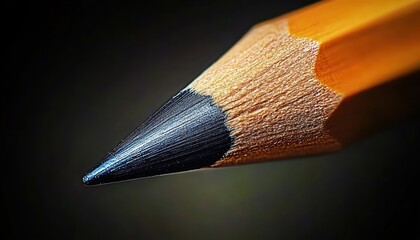 Obraz premium Close-up of a Sharpened Pencil Tip with Dramatic Lighting