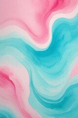 painting of a pink and blue wave with a white background