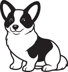 corgi dog  isolated  Vector, kawaii  Silhouette, cute dog  icon set, adorable dog  logo,dog  Vector illustration, Vector Graphic, EPS 10 , clip art work,