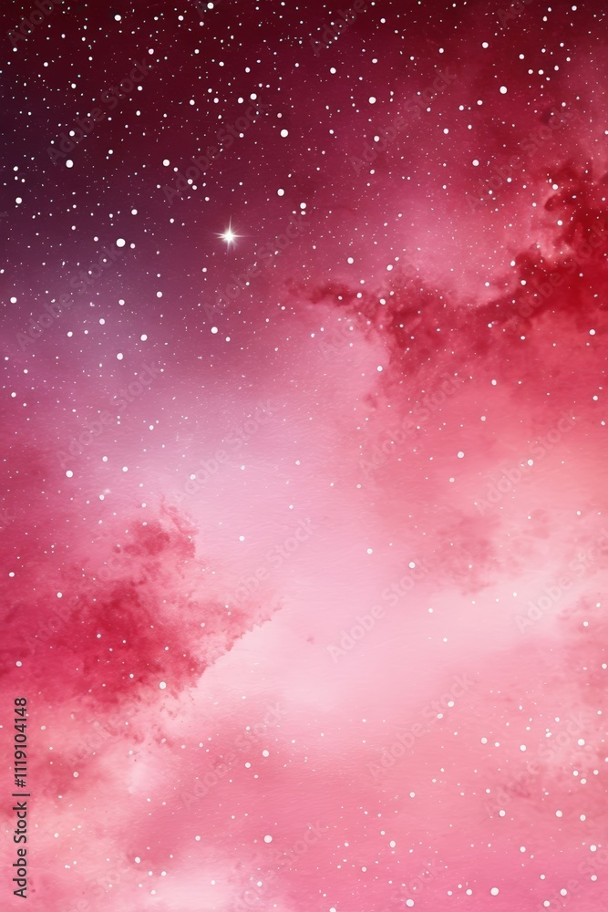 Wall mural there is a picture of a pink and red sky with stars