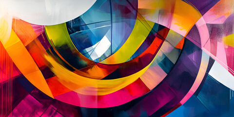 Obraz premium Vibrant Abstract Swirls of Color 