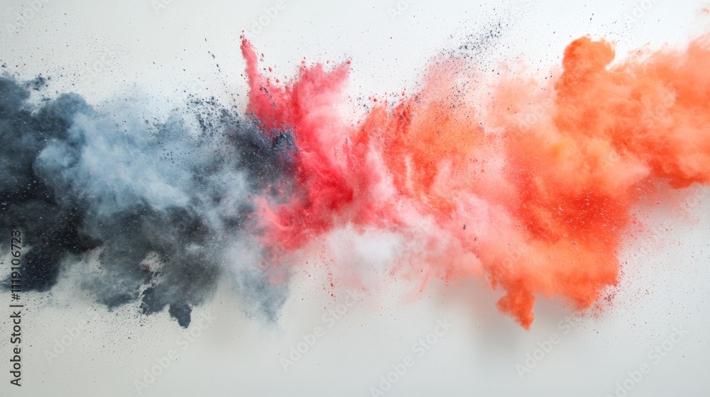 Aufkleber Explosion of Color Dust Creating Dynamic Abstract Background Art