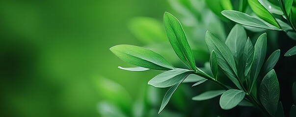 Obraz premium A close-up view of lush green leaves, showcasing the beauty of nature and the vibrant colors of healthy plant life.