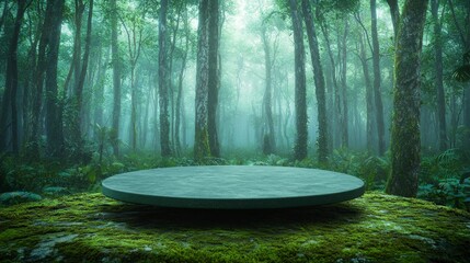 Mystical Forest Podium  Product Display  Nature Background  Cinematic Lighting