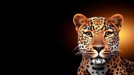 Fototapeta premium Majestic Leopard Portrait Wildlife Big Cat Animal Nature Abstract Wallpaper