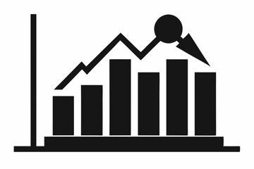 Black Silhouette Investment Chart Icon Vector