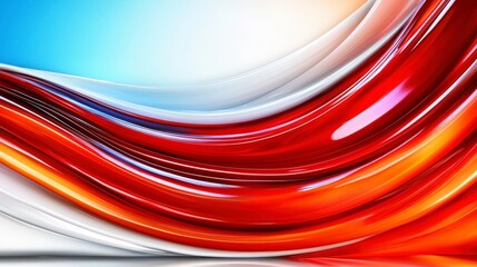 Abstract Red Orange White Wave Background Design  Swirl  Shiny  Fluid  Motion  Dynamic