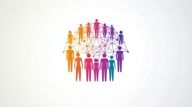 A clean, modern logo featuring people and connections, representing the concept of teamwork and unity.