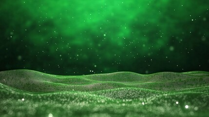 Abstract Green Data Network Background  Digital Particles  Flowing Lines  Technology Conce