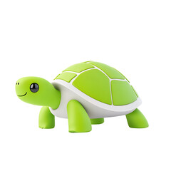 Fototapeta premium Cute green turtle toy with a smiling face