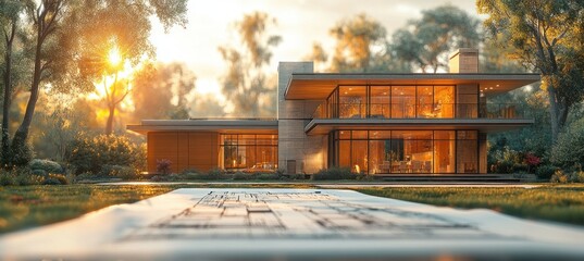 House Construction Blueprints Home Building Project Architectural Design Brick Development