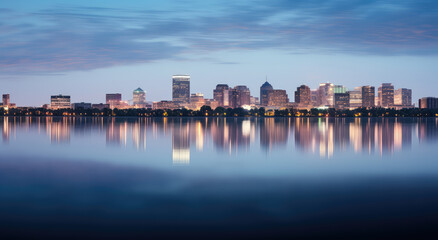 Obraz premium Serene City Skyline at Twilight