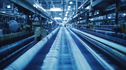 Fototapeta premium Industrial Weaving Machine in a Factory