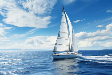 Obraz premium Effortless Sailing Across the Deep Blue Ocean