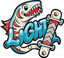 Dolphin logo, emblem for a sport team illustration