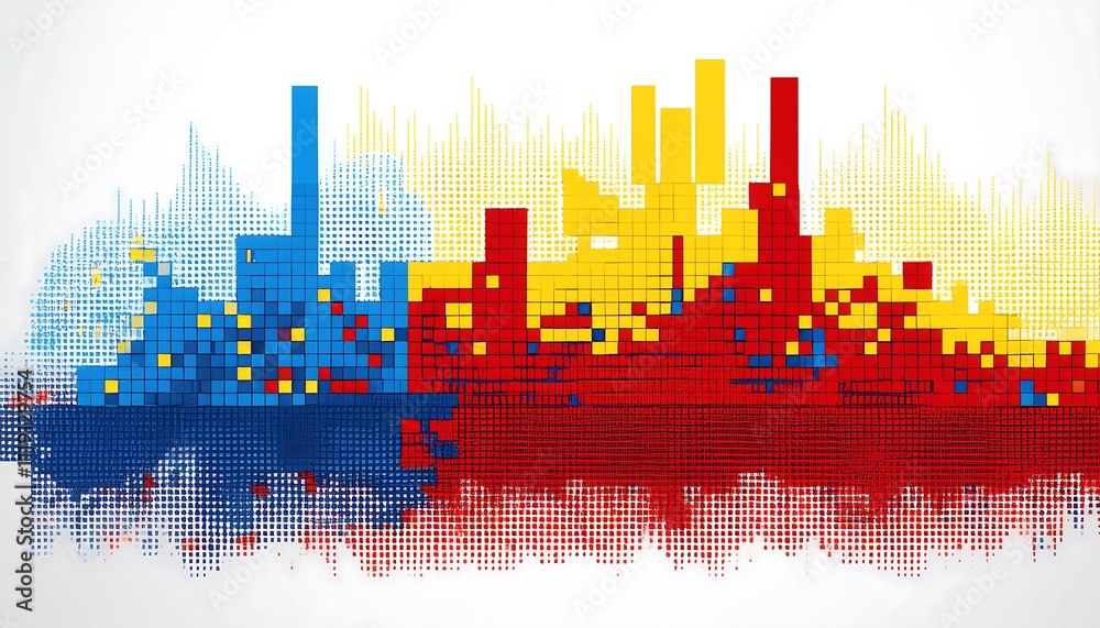 Aufkleber Abstract graphic representation of data visualization.