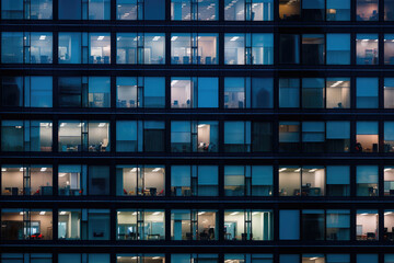 Modern Office Building Fa&ccedil;ade After Hours