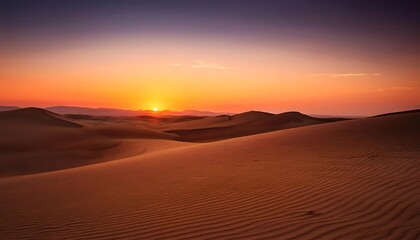 Serene desert landscape at sunset.