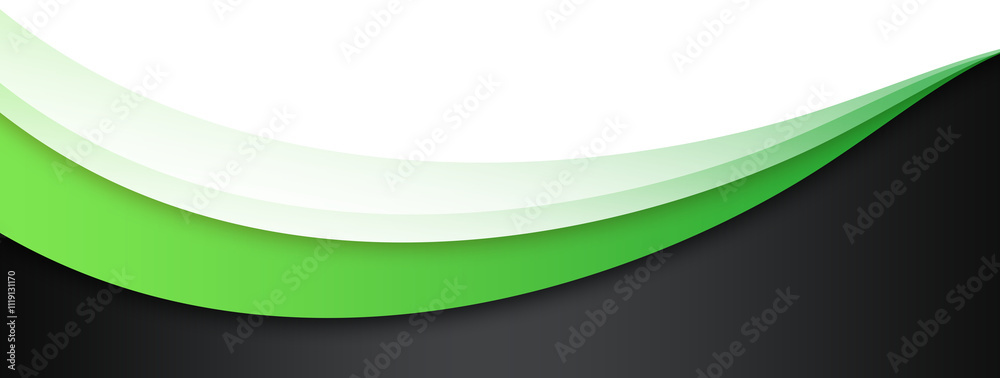 Sticker Green and Black Footer Wave Banner
