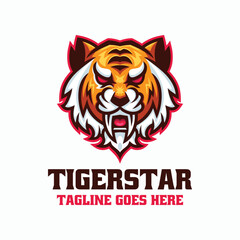 Tiger Star Simple Mascot Logo
