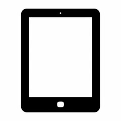 Black Tablet Silhouette Vector Art Design