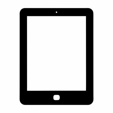 black tablet device with white screen clip art preview