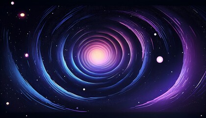 Abstract cosmic swirl with vibrant colors.