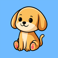 Fototapeta premium fun cartoon character of dog isolated colored drawing line art style design illustration
